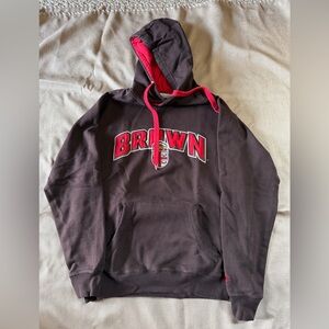 Champion Brown Hooded Sweatshirt with Red Accents